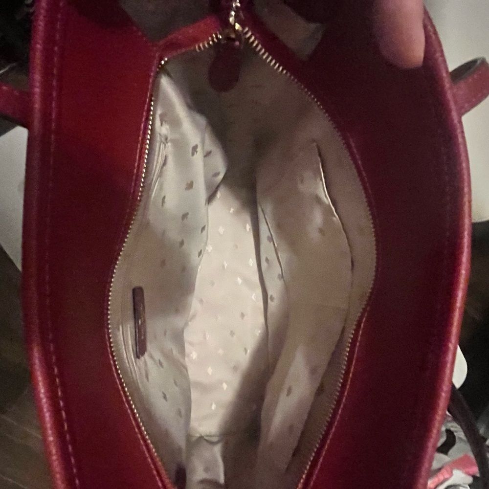 Kate Spade Lori Leather Tote Bag Purse Red Large - Picture 5 of 5